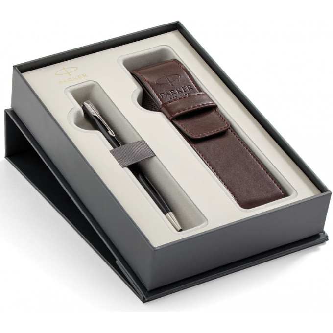 Подарочный набор PARKER: Шариковая ручка PARKER SONNET BLACK LACQUER CT + чехол из экокожи 2018900